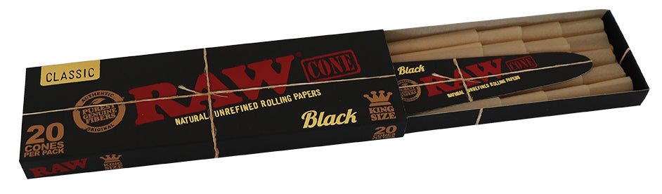 RAW CONO NEGRO 20 PIEZAS - KING SIZE