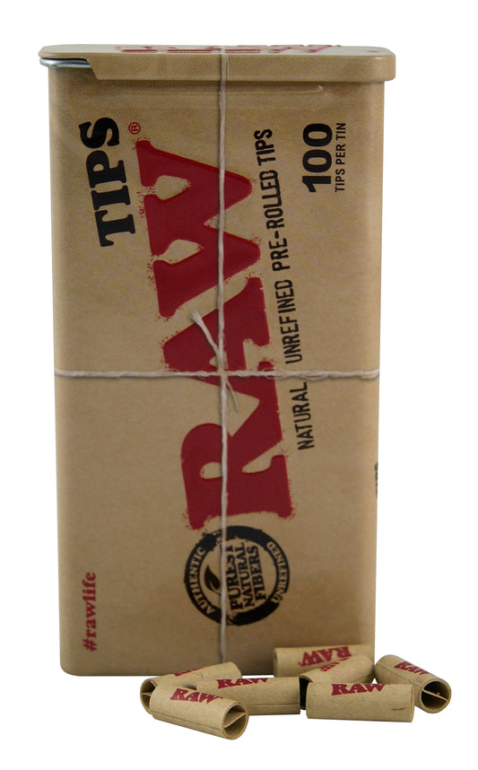 RAW TIPS PRE-ROLLED - TIN