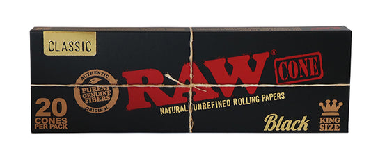 RAW CONO NEGRO 20 PIEZAS - KING SIZE